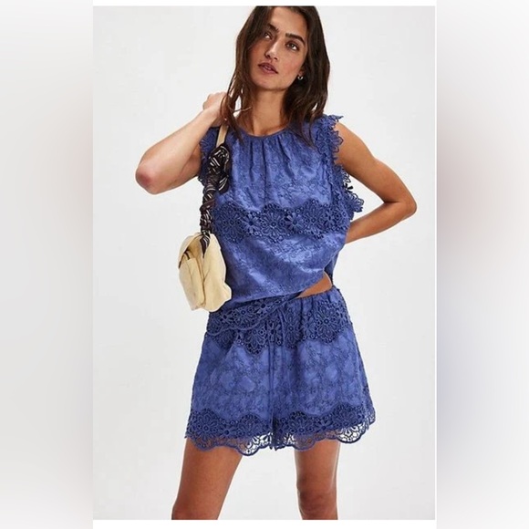 Free People Pants - Free People Women’s Ashtin Short & Top Set in Steele Blue Size S